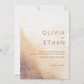 ミニマリスト水彩の素朴なウェディング  招待状 (正面)