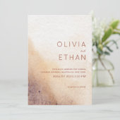 ミニマリスト水彩の素朴なウェディング  招待状 (スタンド正面)