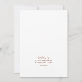 ミニマリスト水彩の素朴なウェディング  招待状 (裏面)