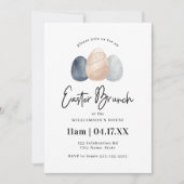 ミニマリスト水彩イースターエッグブランチ招待状 招待状 (正面)