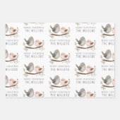 ミニマリスト水彩ウッドランド動物 ラッピングペーパーシート (正面2)