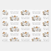 ミニマリスト水彩ウッドランド動物 ラッピングペーパーシート (正面)