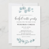 ミニマリスト水彩グリーンの独身最後の女友達パーティー 招待状 (正面)