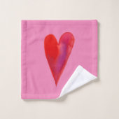 ミニマリスト水彩ハート バスタオルセット (ウォッシュタオル)