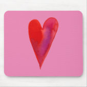ミニマリスト水彩ハート マウスパッド (正面)