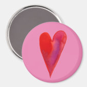 ミニマリスト水彩ハート マグネット (正面/裏面)