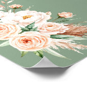 ミニマリスト水彩フローラカスタム引用文ポスター ポスター (角)