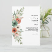 ミニマリスト水彩フローラノート紙背景 招待状 (スタンド正面)