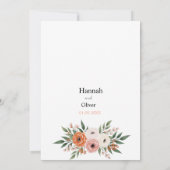 ミニマリスト水彩フローラノート紙背景 招待状 (裏面)