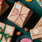 ミニマリスト水彩ボタニカルグリーン ラウンドシール