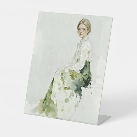 ミニマリスト水彩ポートレート 台座サイン (正面)