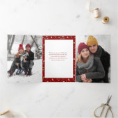 ミニマリスト水彩ヤドリギクリスマス写真 三つ折りカード (内部)