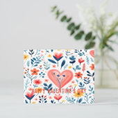 ミニマリスト水彩北欧フローラハート シーズンポストカード (スタンド正面)