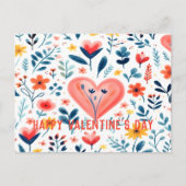 ミニマリスト水彩北欧フローラハート シーズンポストカード (正面)