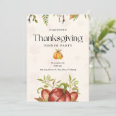 ミニマリスト水彩感謝祭ディナーパーティー 招待状 (スタンド正面)