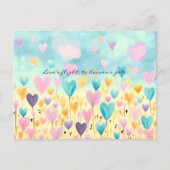 ミニマリスト水彩手描きバレンタインデー シーズンポストカード (正面)