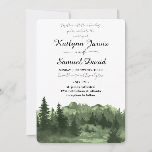 ミニマリスト水彩松山 招待状 (正面)