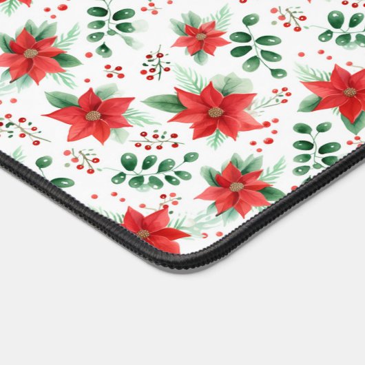 ミニマリスト水彩植物植物眼科ポインセチア デスクマット (コーナー)