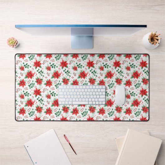 ミニマリスト水彩植物植物眼科ポインセチア デスクマット (オフィス1)