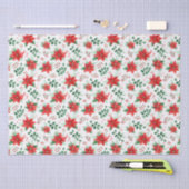 ミニマリスト水彩植物植物眼科ポインセチア 薄葉紙 (クラフト)