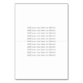 ミニマリスト水彩緑バプテスマ座席表 テーブルナンバー (裏面)