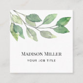 ミニマリスト水彩緑 スクエア名刺 (正面)