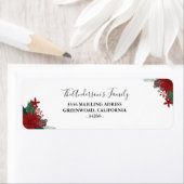 ミニマリスト水彩色フローラクリスマス ラベル (インサイチュ)