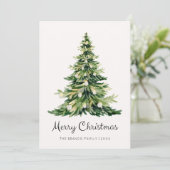 ミニマリスト水彩華クリスマスツリー シーズンカード (スタンド正面)