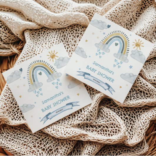 ミニマリスト水彩赤ちゃんシャワーナプキン スタンダードカクテルナプキン