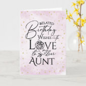 ミニマリスト水彩遅れた誕生日カード　伯母さんへ カード (黄色い花)