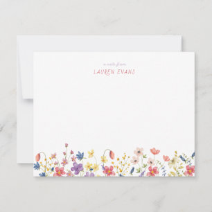 ミニマリスト水彩野花キッズステーショナリー ノートカード