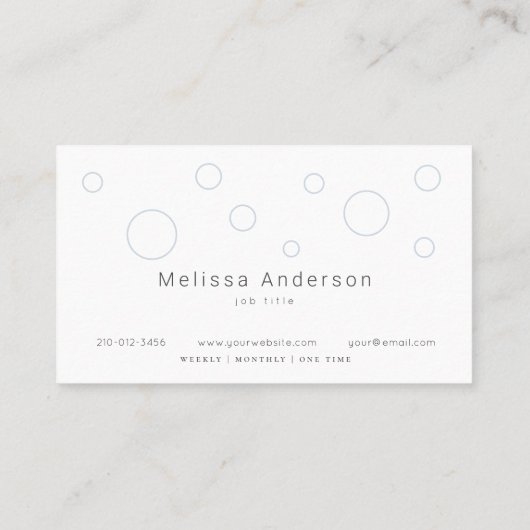 ミニマリスト水泡洗浄サービスメイド 名刺 (裏面)