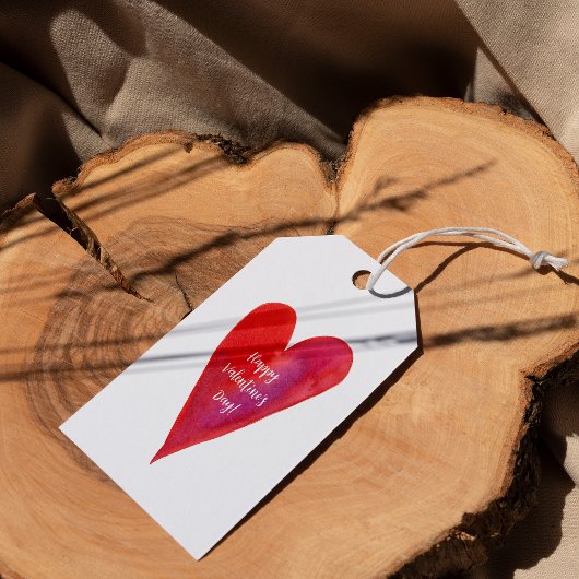 ミニマリスト水色ハートバレンタイン ギフトタグ