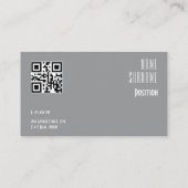 ミニマリスト氷写真QRグレービジネスカード 名刺 (裏面)