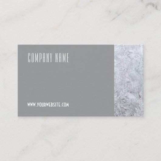 ミニマリスト氷写真QRグレービジネスカード 名刺 (正面)