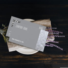 ミニマリスト氷写真QRグレービジネスカード 名刺