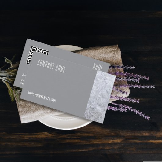 ミニマリスト氷写真QRグレービジネスカード 名刺