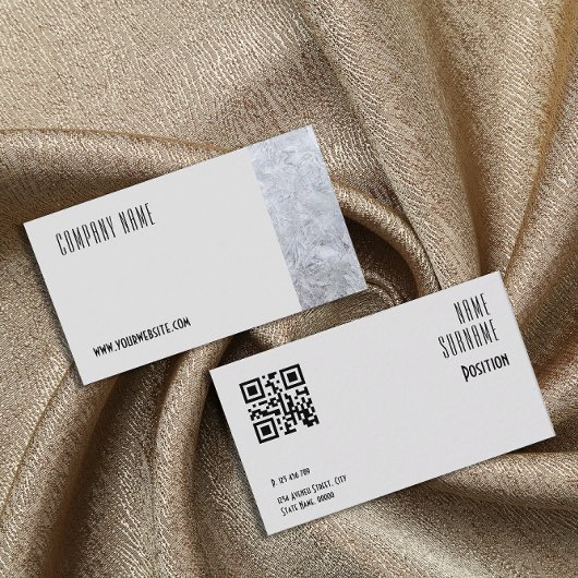 ミニマリスト氷写真QRグレービジネスカード 名刺