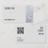 ミニマリスト氷写真QRグレービジネスカード 名刺 (正面/裏面)
