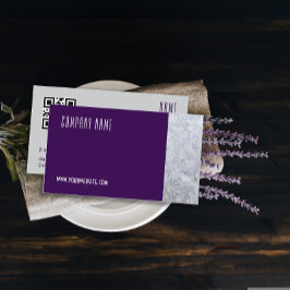 ミニマリスト氷写真QRパープルビジネスカード 名刺