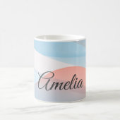 ミニマリスト波パステルブルーの珊瑚の名前 コーヒーマグカップ (中央)