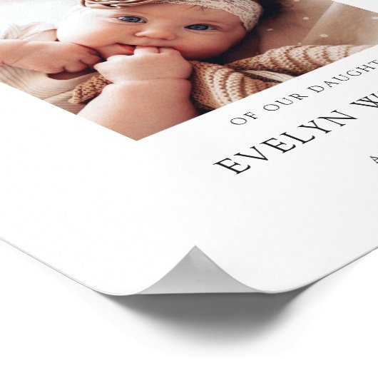 ミニマリスト洗礼写真アーチウェルカムポスター ポスター (角)