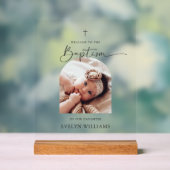 ミニマリスト洗礼写真アーチ歓迎アクリルのサイン アクリルサイン (ニュートラル)