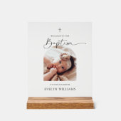 ミニマリスト洗礼写真アーチ歓迎アクリルのサイン アクリルサイン (正面)