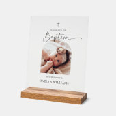 ミニマリスト洗礼写真アーチ歓迎アクリルのサイン アクリルサイン (傾斜)