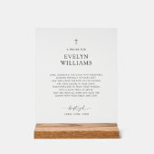 ミニマリスト洗礼祈りの言葉 パーソナライズされた アクリルサイン (正面)