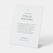 ミニマリスト洗礼祈りの言葉 パーソナライズされた 台座サイン (正面)