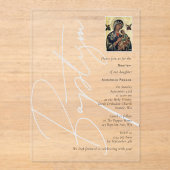 ミニマリスト洗礼《キリスト教》洗礼式や命名式ギリシャ正統 アクリル招待状 (正面)