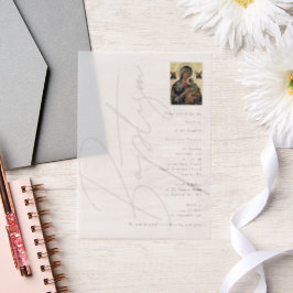 ミニマリスト洗礼《キリスト教》洗礼式や命名式ギリシャ正統 ベラム紙招待状