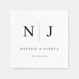 ミニマリスト洗練されたタイポグラフィ結婚ズ スタンダードカクテルナプキン